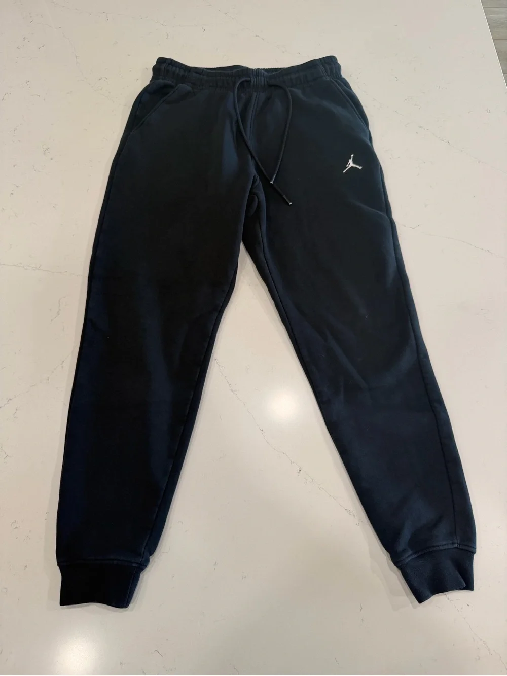 Nike Jordan Men’s Black Joggers with White Jumpman - Small